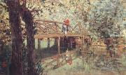 Telemaco signorini The Wooden Footbridge at  Combes-la-Ville (nn02) Sweden oil painting reproduction
